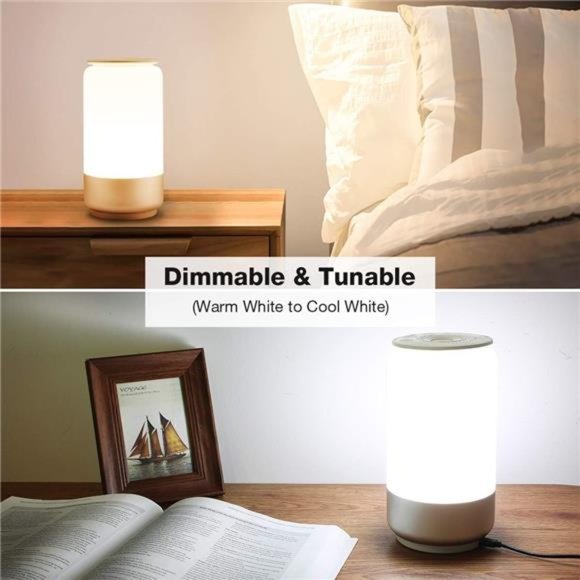 Smart Table Lamp for Bedroom Bedside Lamp Works with Alexa Google Home, Tunable - Picture 3 of 6